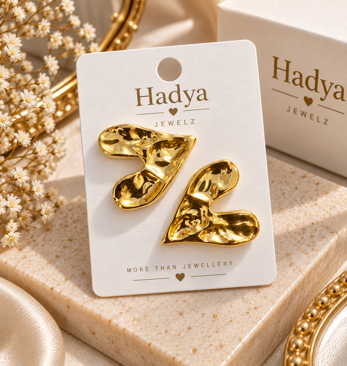 Gold Heart Earrings