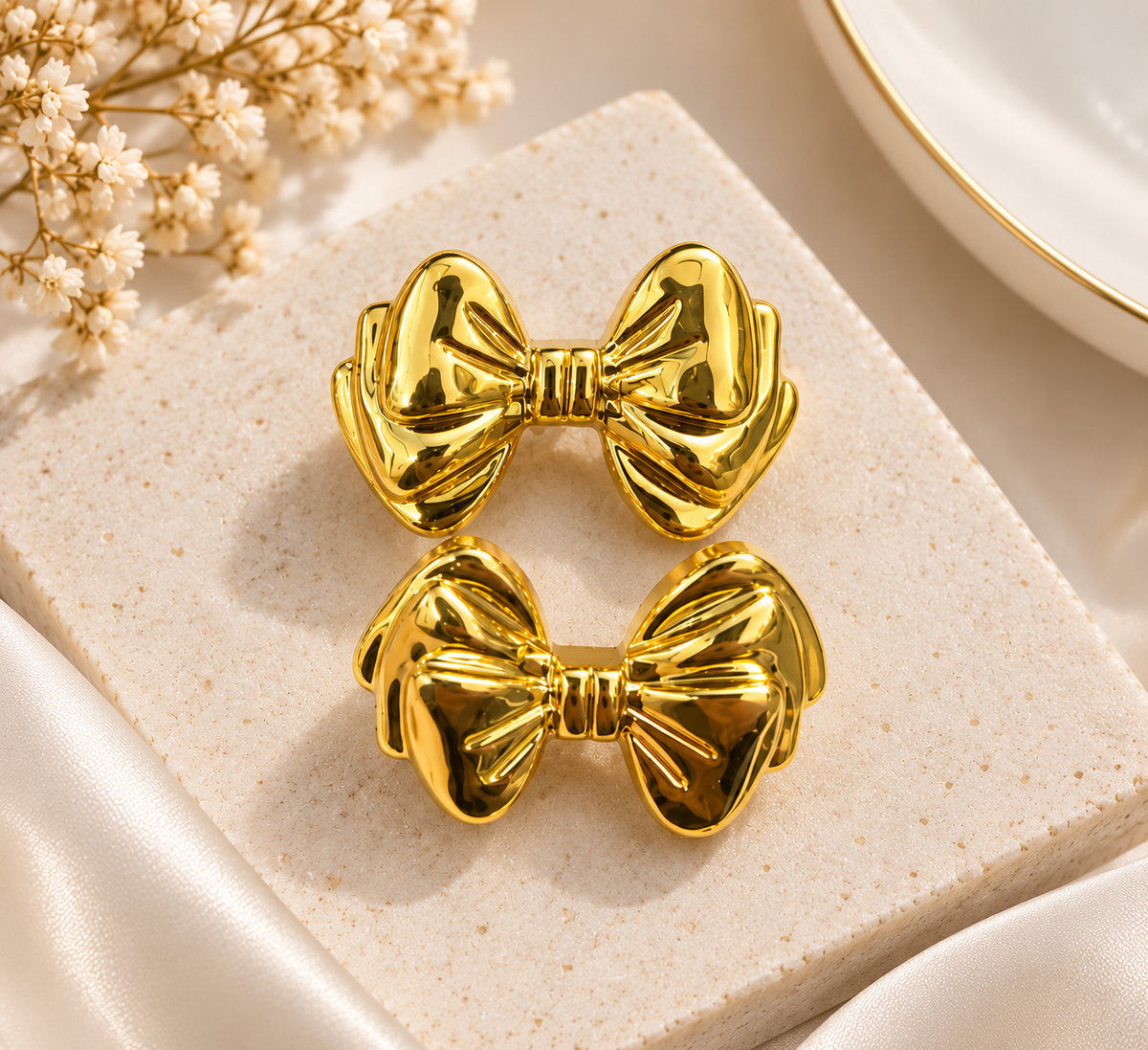 Bow Luxe Gold Earrings
