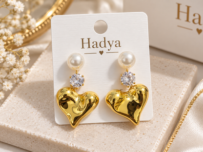 Heart & Pearl Elegance Earrings