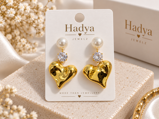 Heart & Pearl Elegance Earrings