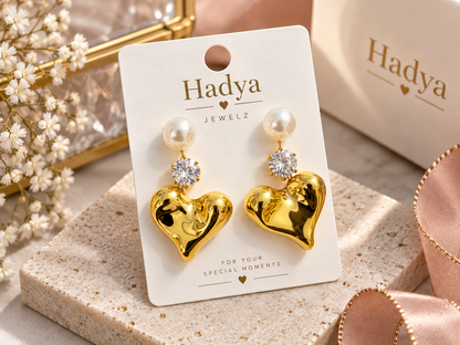 Heart & Pearl Elegance Earrings