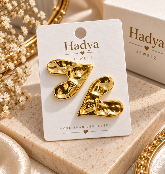 Gold Heart Earrings