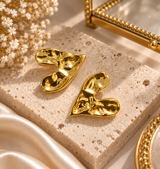 Gold Heart Earrings